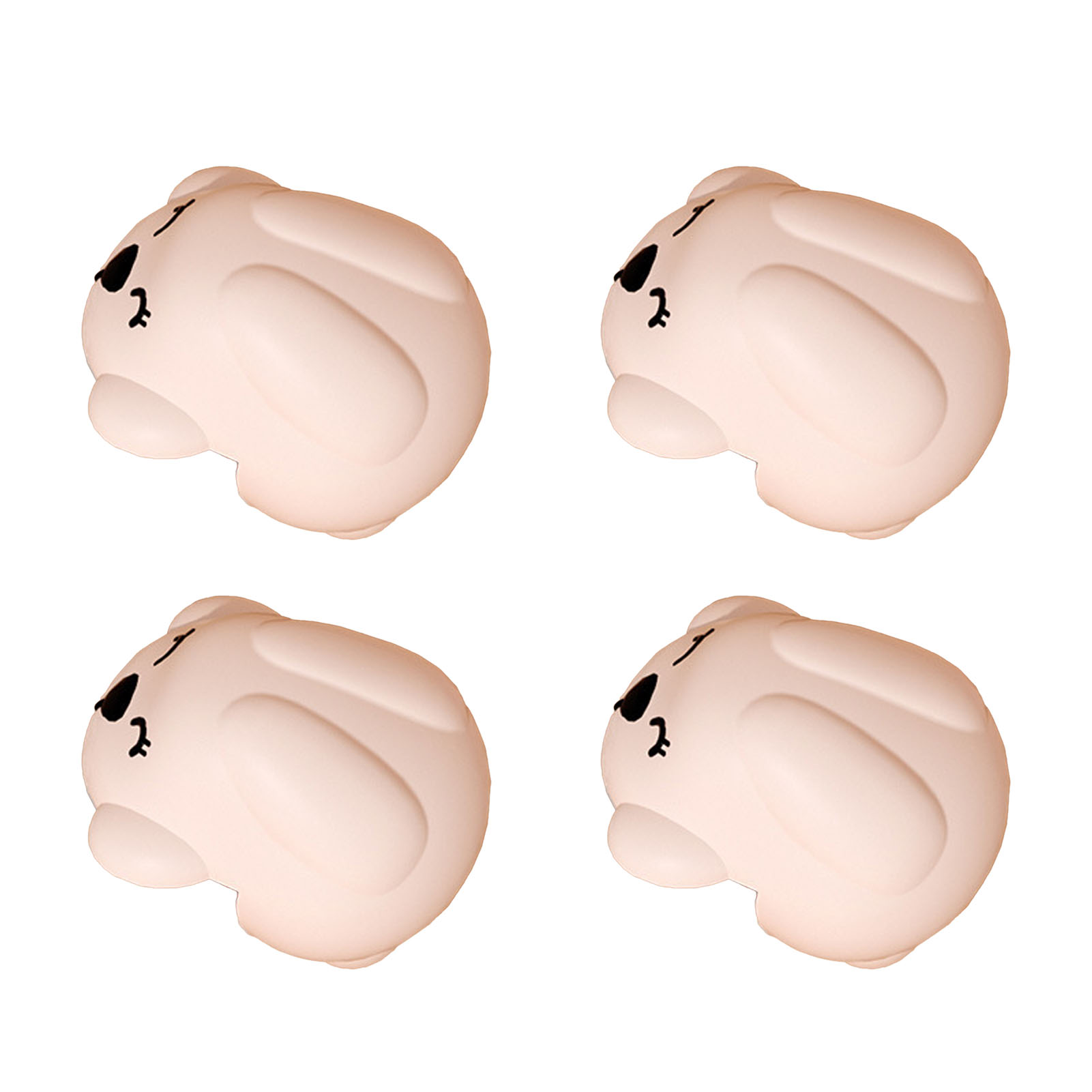 4er-set Eckenschutzleisten, Sicherheitspuffer, Cartoon-form, Babysicherung, Möbeleckenschutz, Hasenrosa