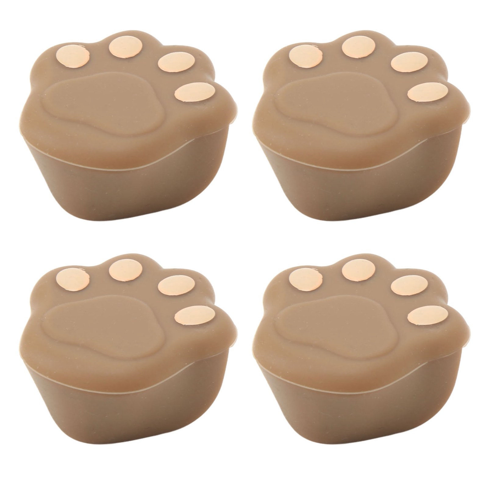 12 Stück Eckenschützer In Katzenpfotenform Aus Silikon, 3,8 X 3,8 X 1,9 Cm, Flexibel, Möbeleckenschutz, Kaffeebraun