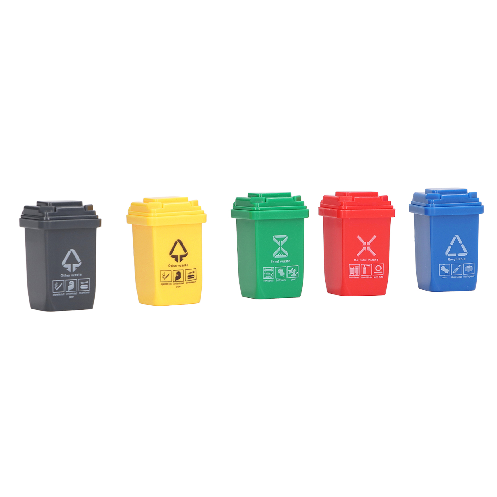 25 Mini-mülleimer-spielzeug, Klein, In Verschiedenen Farben, Aus Kunststoff, Ideal Für Puppenhäuser Im Maßstab 1:12.