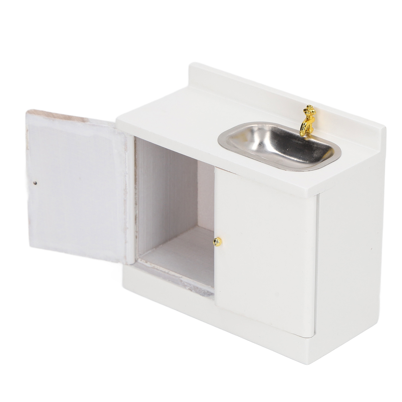 1:12 Miniatur-puppenhausschrank Mit Waschbecken, Realistische, Exquisite Struktur, Glatte Oberfläche, Holz Für Badezimmer