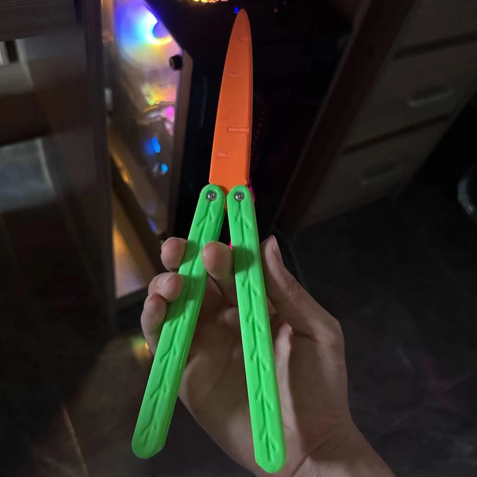 Karottenmesser, Faltbar, Niedlich, Stressabbau, Tragbar, Hohe Sicherheit, Langlebiges Kunststoffmesser, 3d-druck, Spielzeug Für Familienspiele Und Partys