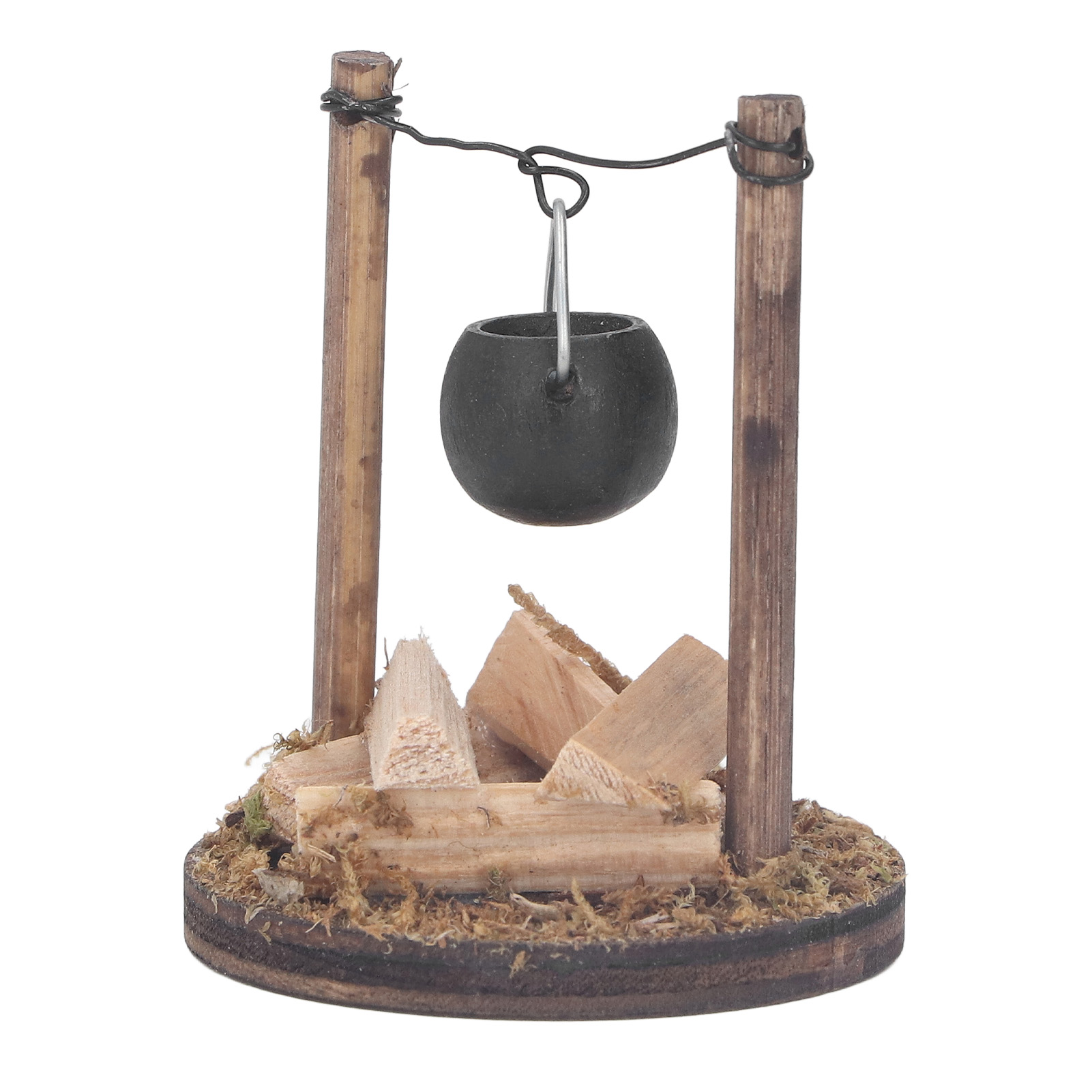 Diy Puppenhaus-kamin Aus Holz, Miniatur-puppenhausofen, Herd, Kochtopf-dekoration