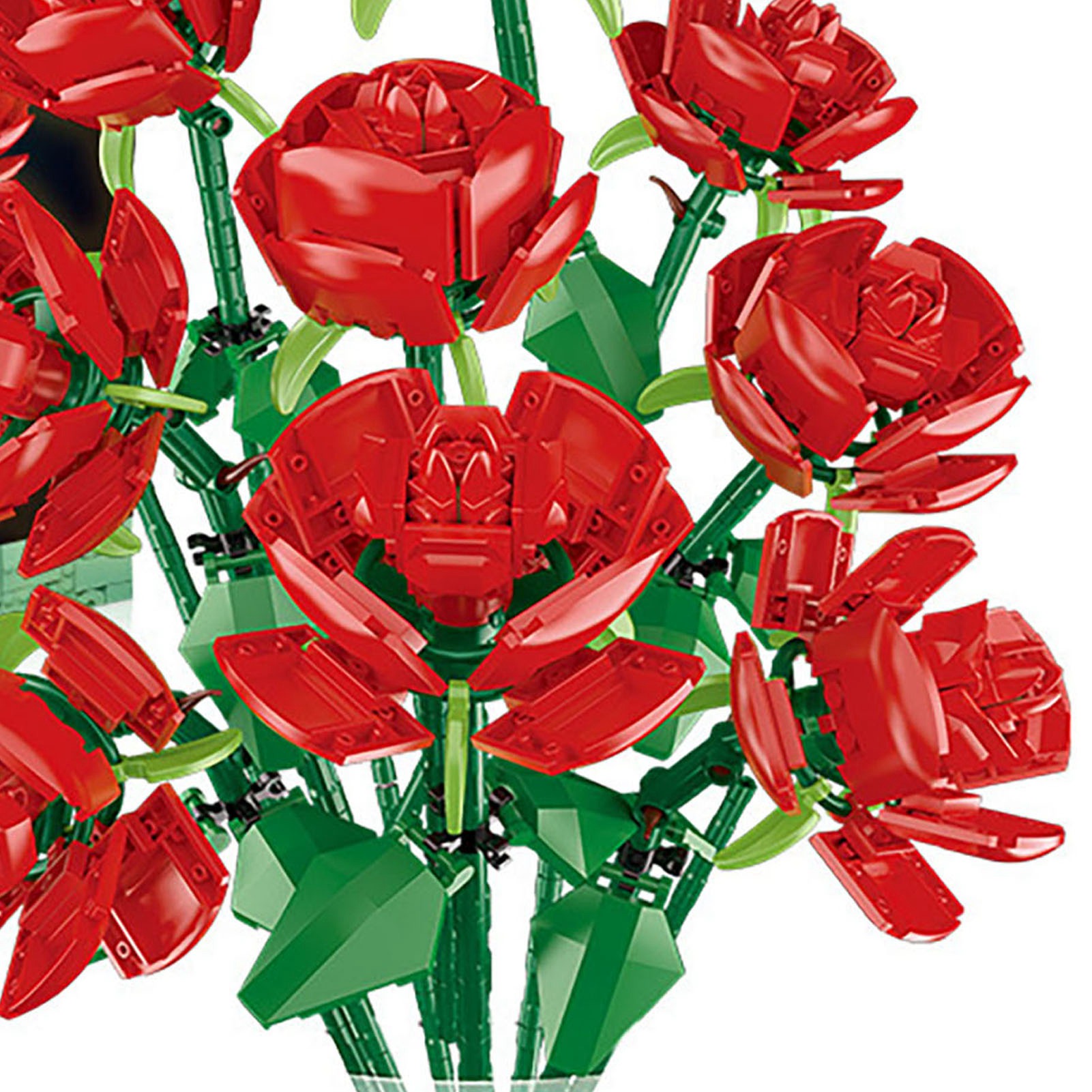 Blumenstrauß-bausteinset, Exquisiter, Wunderschöner Blumenstrauß Aus Bausteinen, Neun Rosen, Ideales Valentinstagsgeschenk