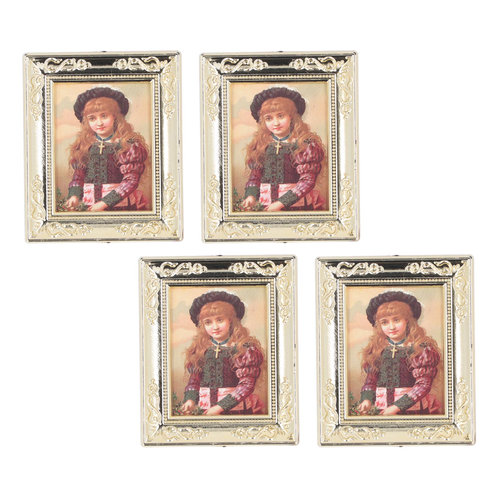 4er-set Puppenhaus-ölgemälderahmen 1:12 Miniatur-kunstgemälde Bilderrahmen Puppenhauszubehör Typ A