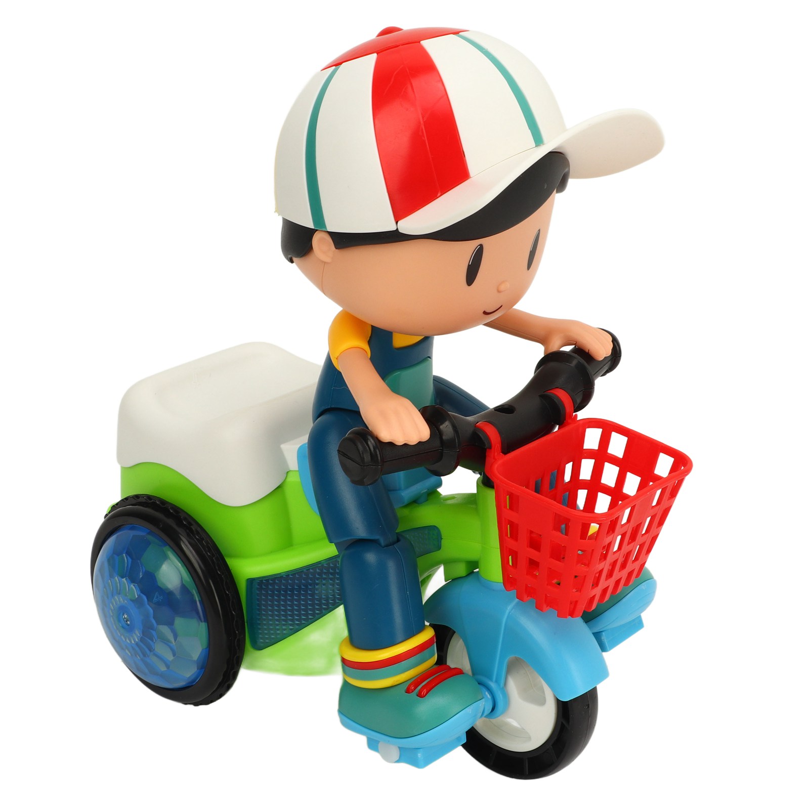 Elektrisches Dreirad Für Babys Mit Coolen Sounds, Rotierendem Licht, Universalrädern Und Cartoon-stunt-fahrzeug