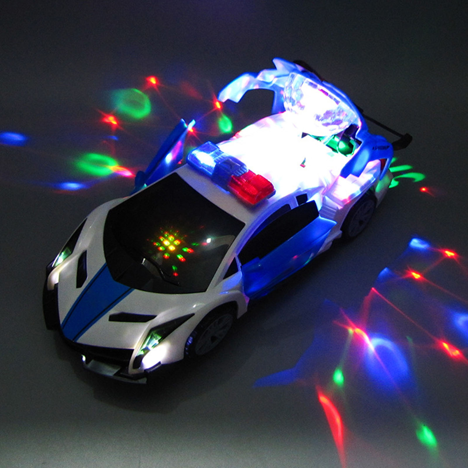 Polizeiauto Mit Bunten Lichtern Und Geräuschen, 360°-drehung, Driftfunktion, Elektrisches Polizeifahrzeug, Doppeltüren Zum Öffnen, Spielzeugauto Für Kinder