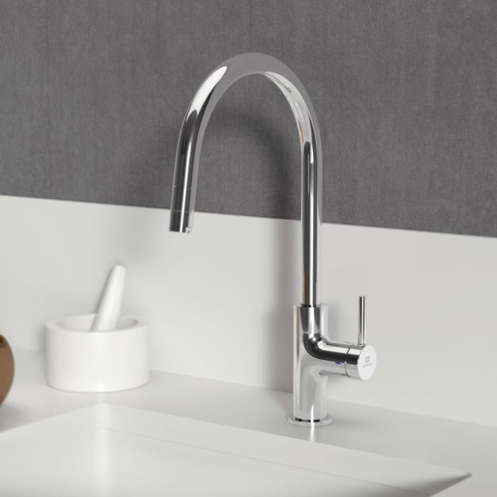 Ideal Standard Ceraline Nuovo Küchenarmatur Ausladung 21,5 Cm, 1-funktionshandbrause, Niederdruck