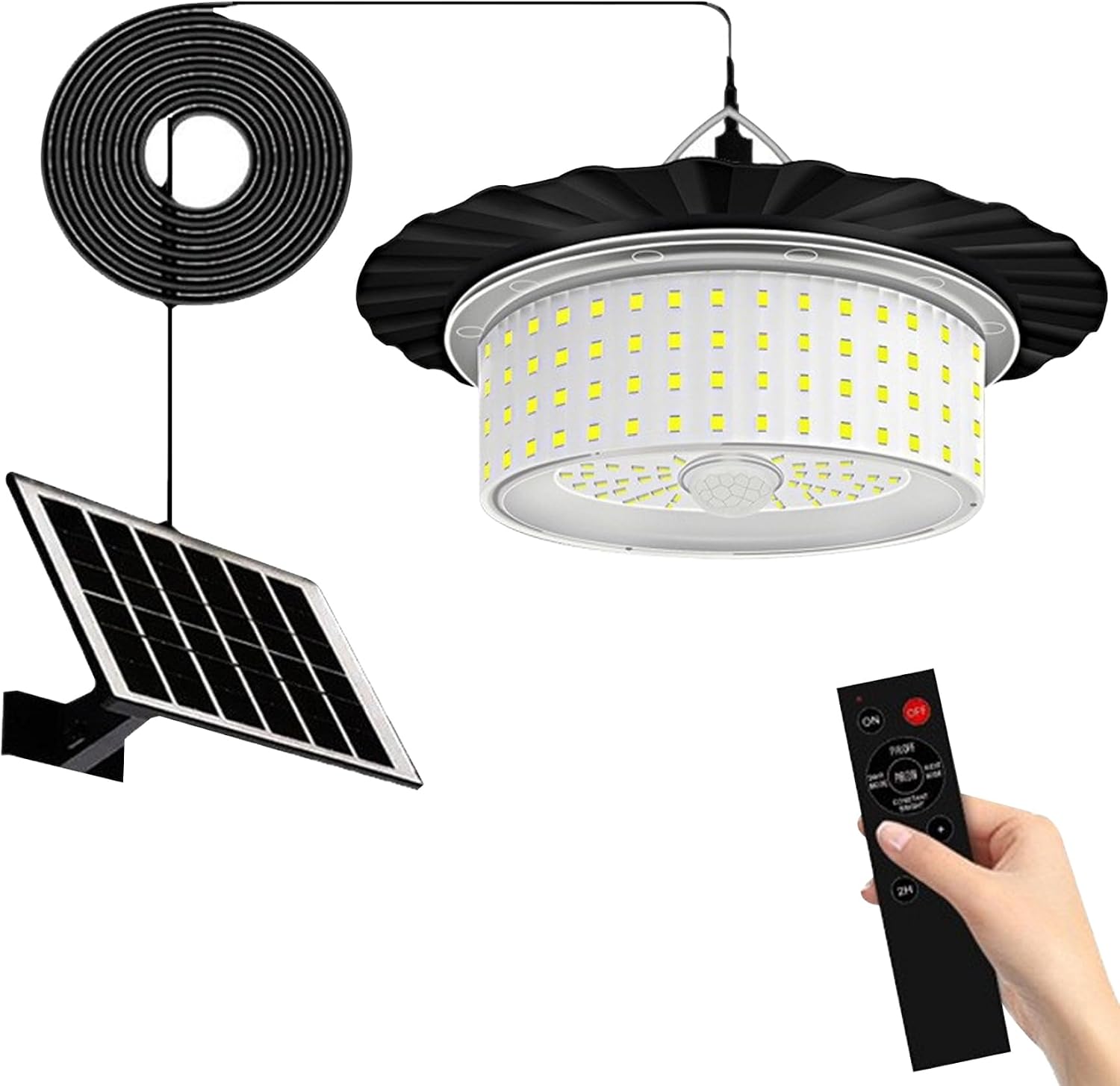 Solarlampe, 244 Leds, 360°-beleuchtung, Zum Aufhängen, Wasserdicht, Mit Fernbedienung, 5 Modi.
