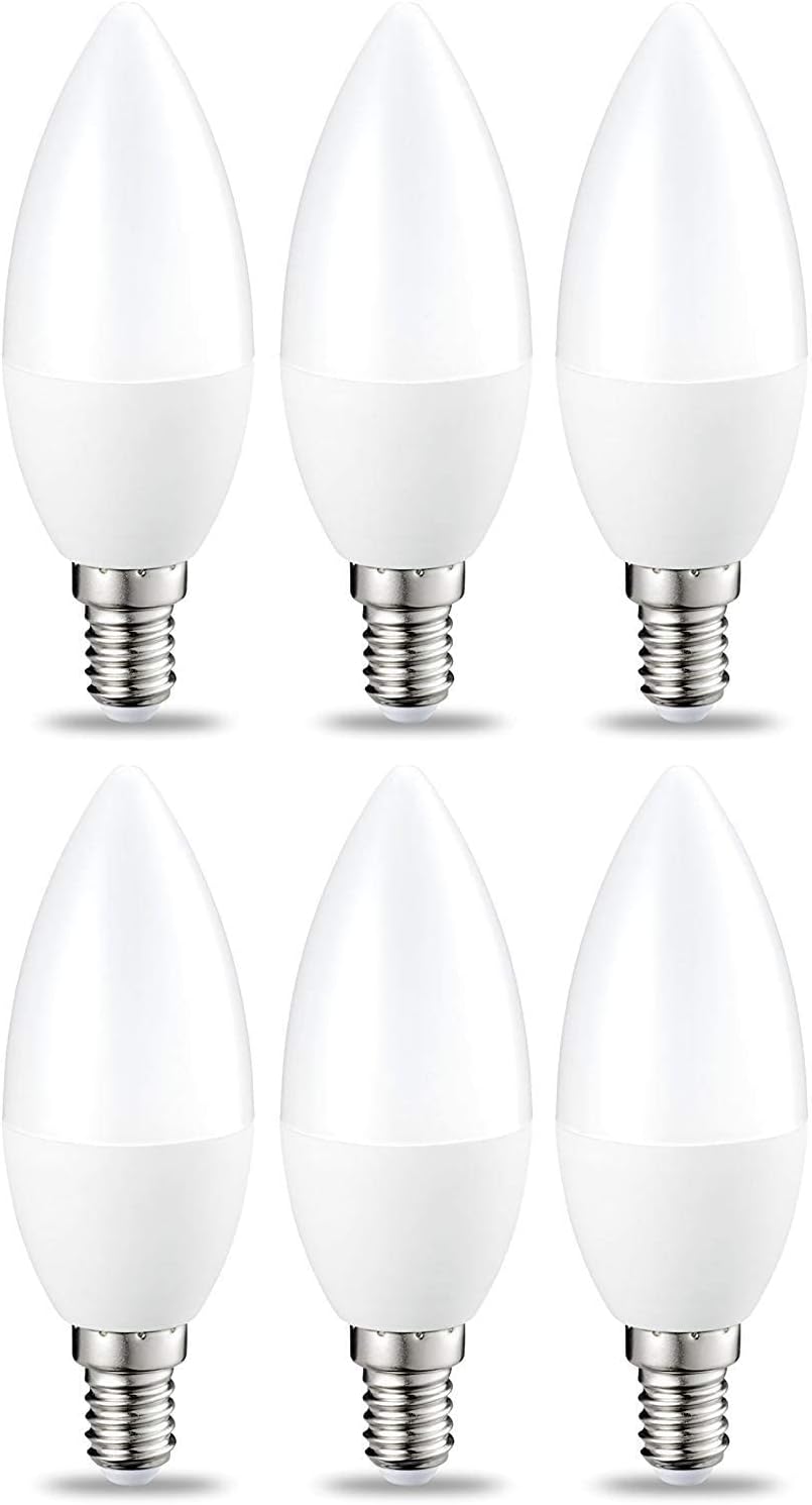 5w Led-kerzenbirne Mit Schraubfassung, E14 - Warmweißes Licht, 3000k Lumen, 37mm Durchmesser, 6er-pack.