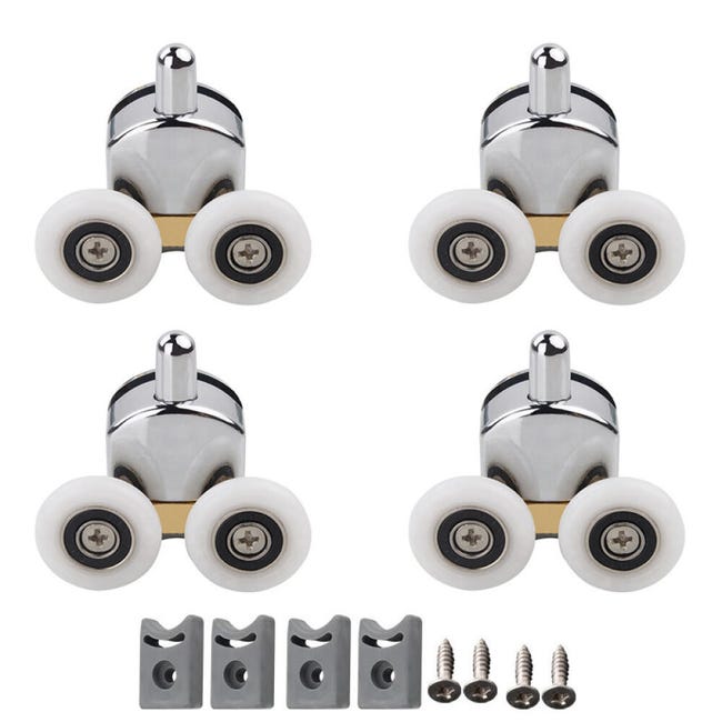 Ein Set Aus 4 Duschtürrollen Mit 23 Mm Durchmesser, Geeignet Für Glastüren Mit Einer Dicke Von 4 Bis 5 Mm.