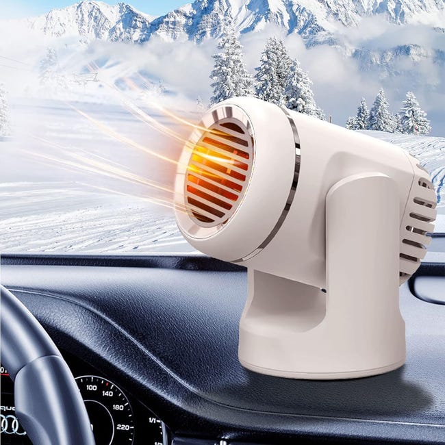Tragbarer Auto-windschutzscheiben-entfroster/entfeuchter, 12v 150w, 360-grad-drehung, Weiß.