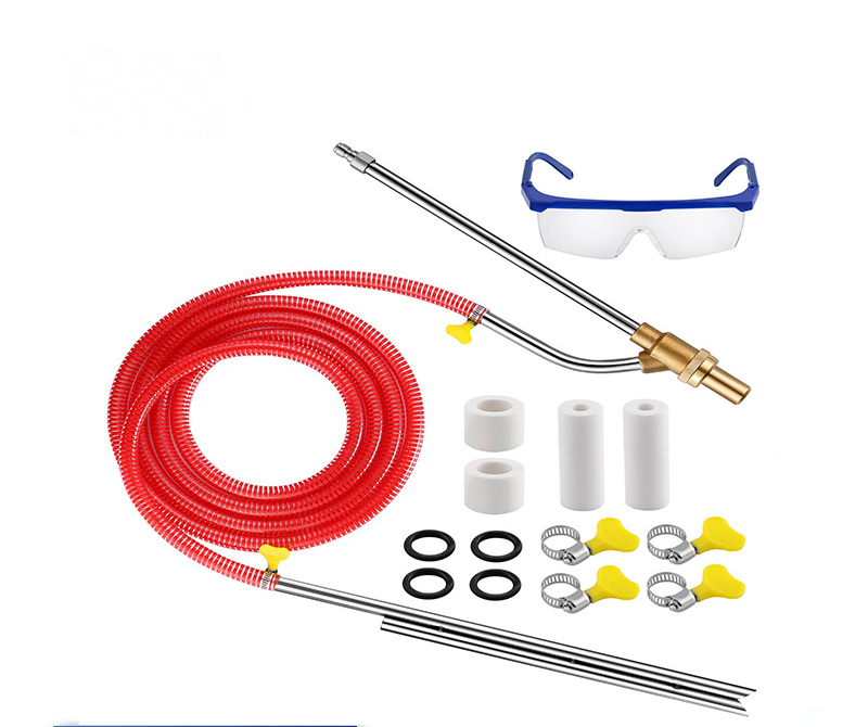 Hochdruck-sandstrahlset, Schleifgerät Mit Düse, Schutzkappe, 1/4-zoll-schnellkupplung (rot).