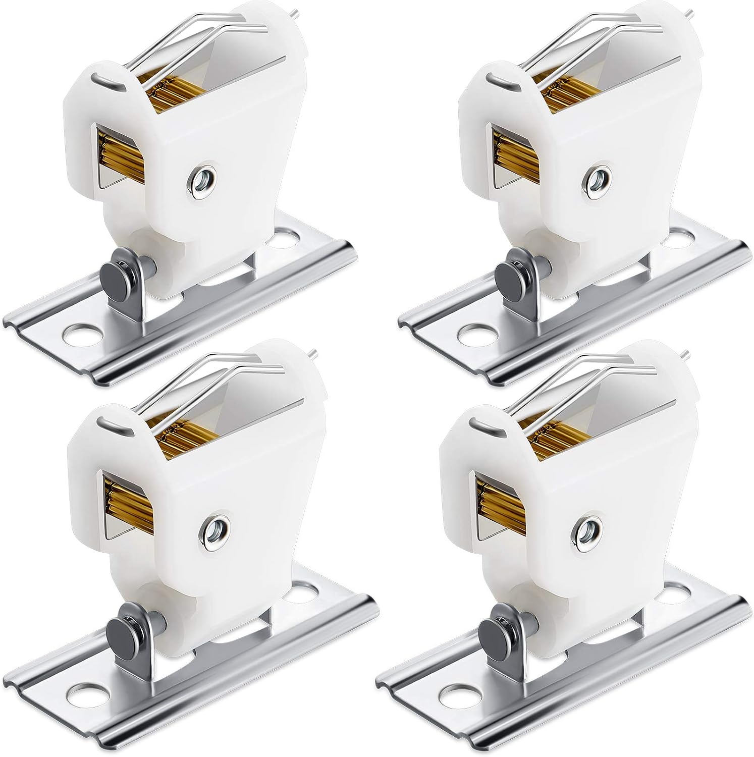 Set Mit 4 Kordelstoppern Für Weiße Raffrollos, Edelstahlhalterung, Drehbarer Typ, Vorhangverriegelung.