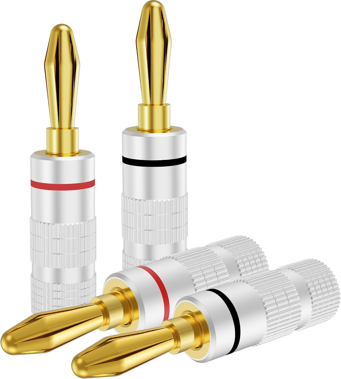 4 Mm Vergoldete Anschlussstecker, Geeignet Für Lautsprecherkabel Und Hifi-audiosysteme (4 Stecker).