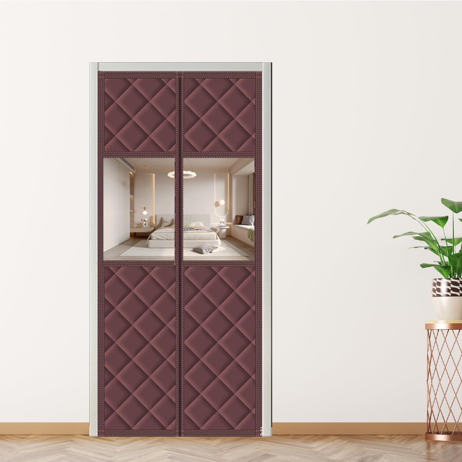 Magnetischer Isoliervorhang Für Türen, Aus Dicker Baumwolle, Schalldicht, Wasserdicht Und Wärmeisolierend, 120 X 210 Cm, Braun.