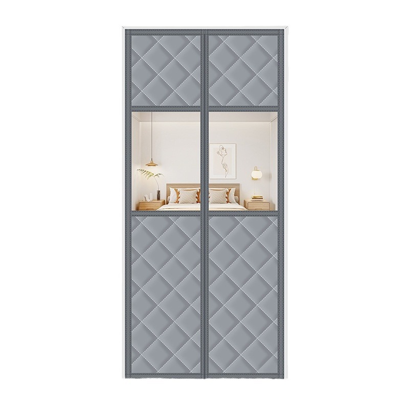 Magnetischer, Isolierender Türvorhang Aus Dicker Baumwolle Mit Sichtfenster, Schalldicht, Wasserdicht Und Wärmeisolierend, 120 X 230 Cm