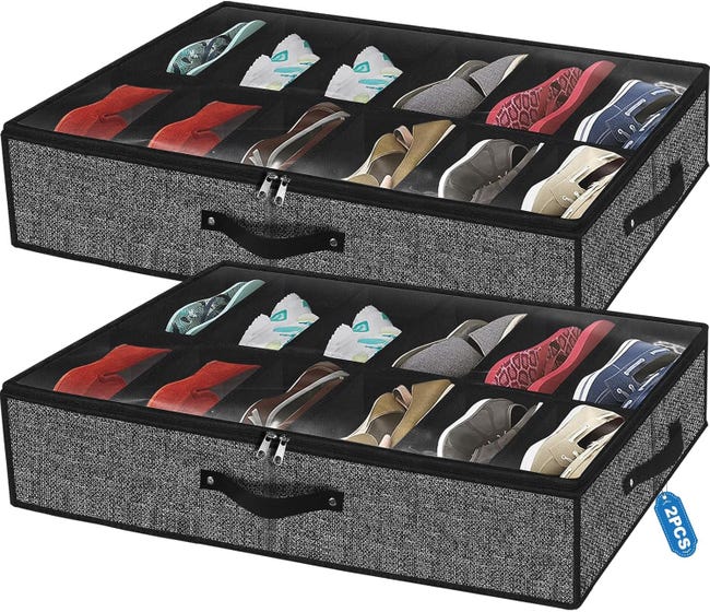 Aufbewahrungsboxen, Schuhkartons Zur Unterbringung Unter Dem Bett, Passend Für Kleiderschränke, Zur Aufbewahrung Von Schuhen, 2er-set