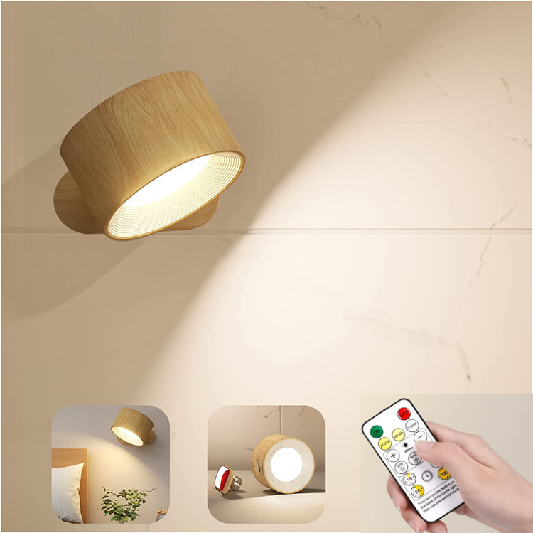 Led-wandleuchte Mit Fernbedienung, Wiederaufladbarem Nachtlicht, 3 Farbtemperaturen, 360° Magnetischer Drehung.