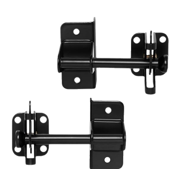 2 Stück Selbstverriegelnde Riegel Für Holzzäune, Geeignet Für Holz- Und Metalltore, Schwarz.