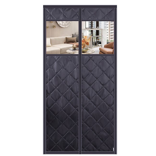 Isolierender Magnetischer Türvorhang, Hält Im Winter Die Wärme Drinnen, Winddicht Und Schließt Automatisch (schwarz, 110 X 210 Cm)