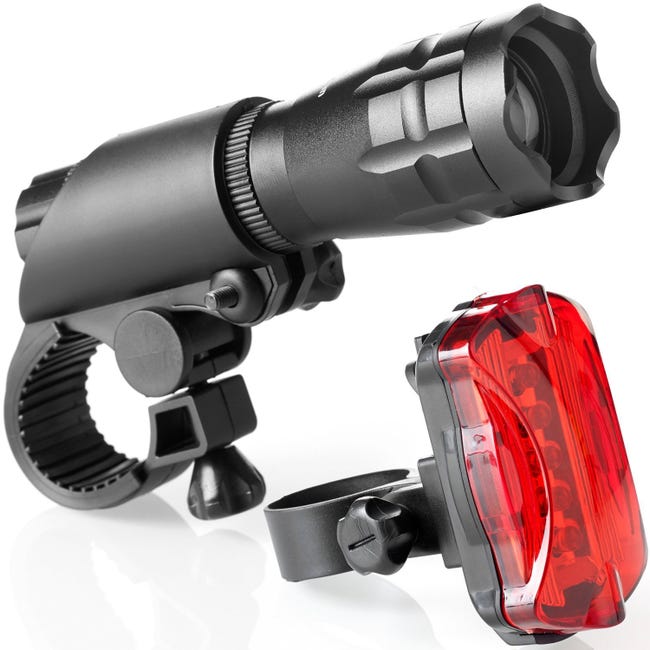 Frontlicht-set Für Mountainbikes, Fahrradtaschenlampe, Wiederaufladbarer Zoom, Hochleistungsstrahl (1 Set)