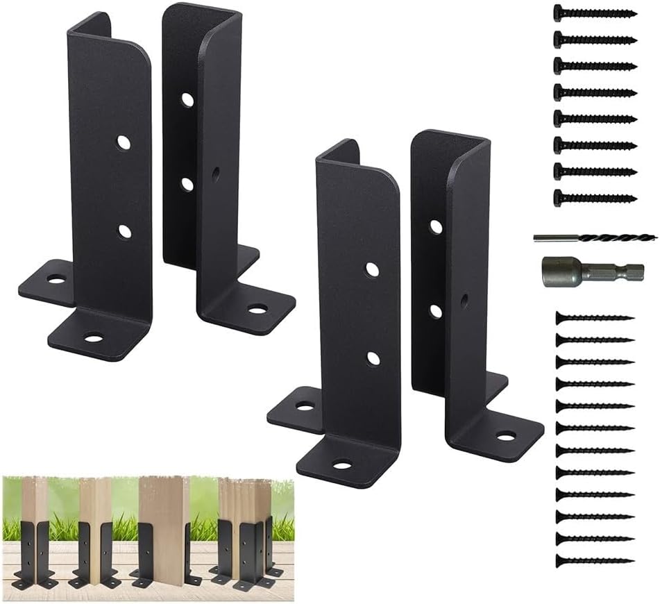 Verstellbare Metallpfostenstütze, Vielseitige Verankerungsbasis, Geeignet Für Zäune, Gartenpavillons Und Terrassen, 4-teilige Packung.