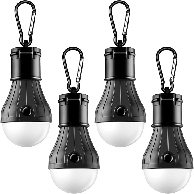 4 Tragbare Led-campinglampen, Notleuchten Mit Klemmen, Batteriebetriebene Led-zeltleuchten.