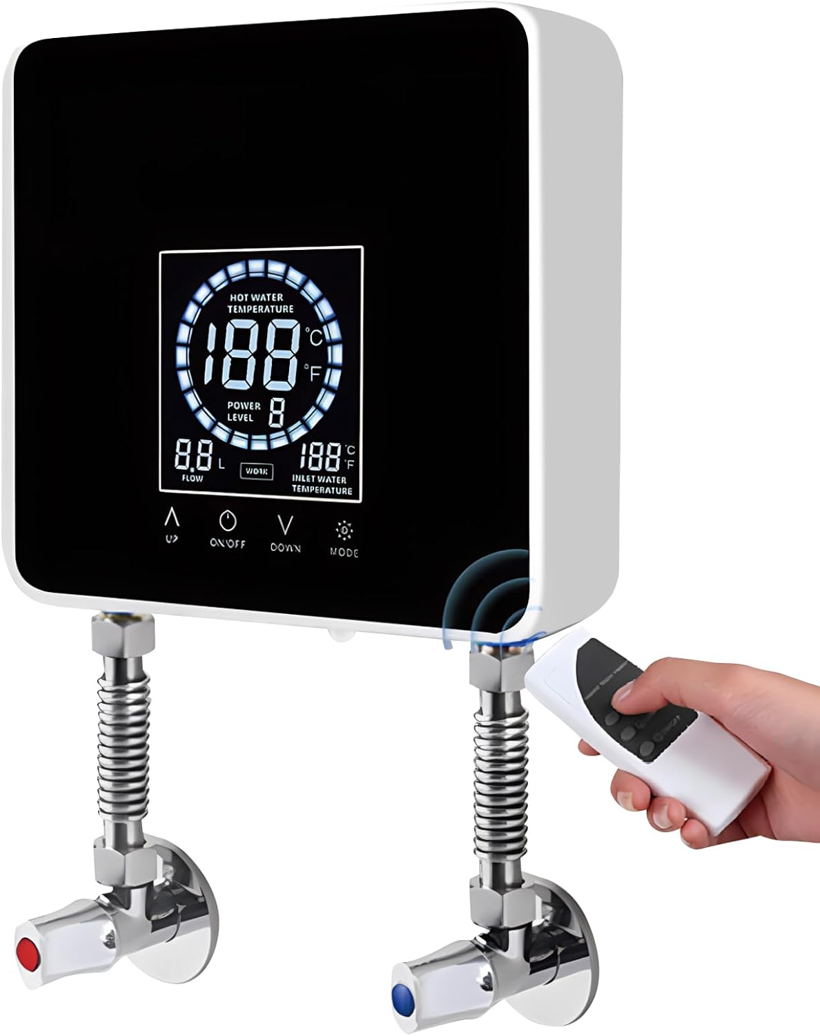 Elektrischer Durchlauferhitzer Mit Intelligenter Konstanttemperatur- Und Variabler Frequenzfunktion, Schnelles Aufheizen, Schwarz.