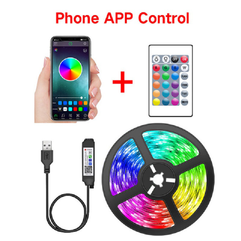 Rgb-led-lichtleiste, 24-tasten-fernbedienung, 16 Dimmbare Farben, App-steuerung (4 Meter).