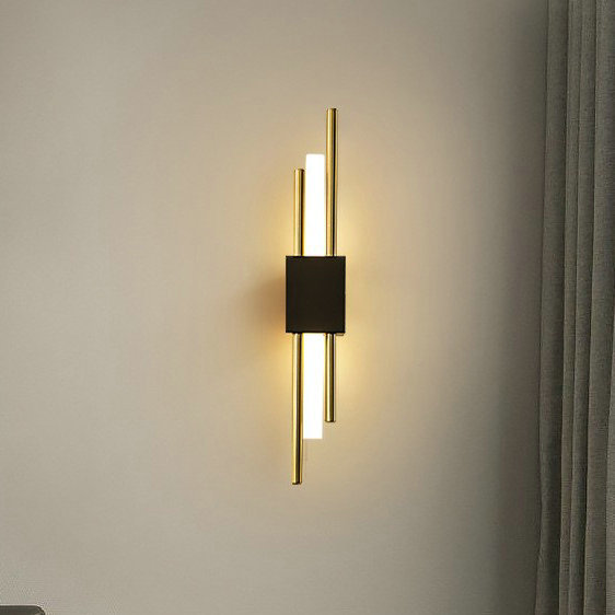 Led-wandleuchte, Modernes Design, Schwarz-goldene Ausführung, Wandleuchte Für Den Innenbereich, Geeignet Für Wohn- Und Schlafzimmer, Warmes Licht 6w.