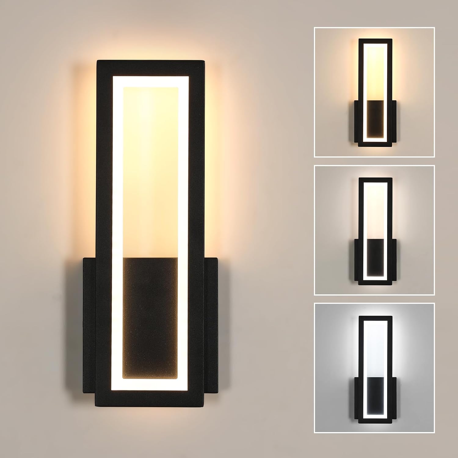 Led-wandleuchte, Modernes Design, Schwarze Dreifarbige Led-wandleuchte, Geeignet Für Schlafzimmer Und Flure.