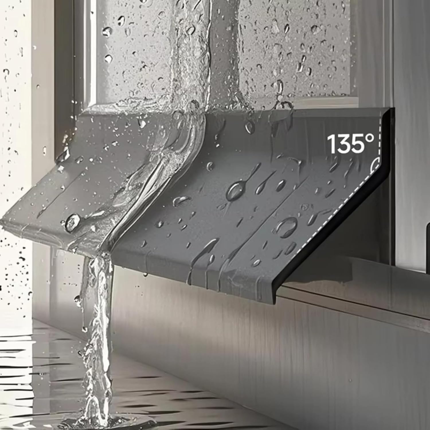 2 Meter Lang Und 4,5 Cm Breit, Selbstklebender Regenschutz Für Fenster, 135° Winkel, Wasserdicht, Schwarz.