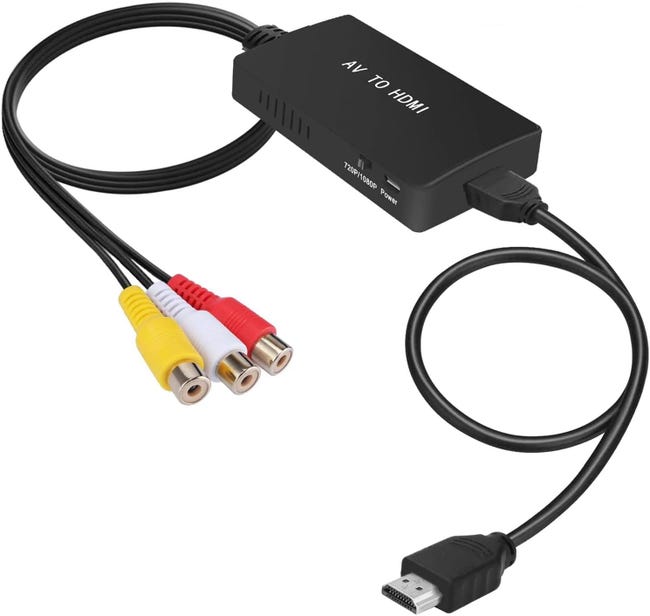Rca-zu-hdmi-konverter, Composite-video-zu-hdmi-adapter, Kompatibel Mit Ps One, Vhs-videorecorder Und Dvd-player.