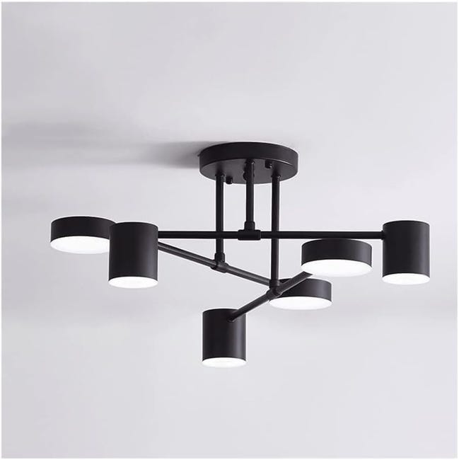 Moderner Und Kreativer Kronleuchter, Halb Eingelassene Led-deckenleuchte, Dekorative Wohnraumbeleuchtung, Dreifarbige Leuchte, Schwarz.