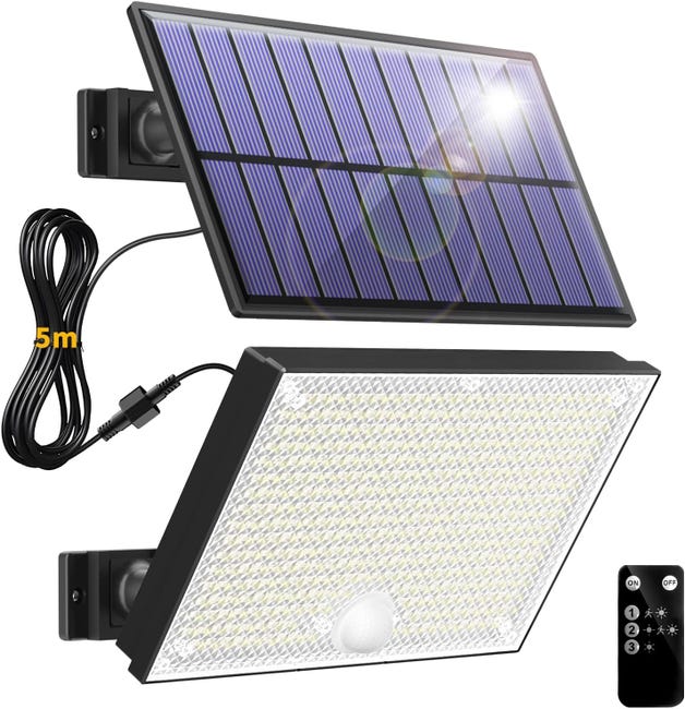 Wasserdichte, Solarbetriebene Bewegungsmelderlampe, Geeignet Für Den Außenbereich, Inklusive Fernbedienung.