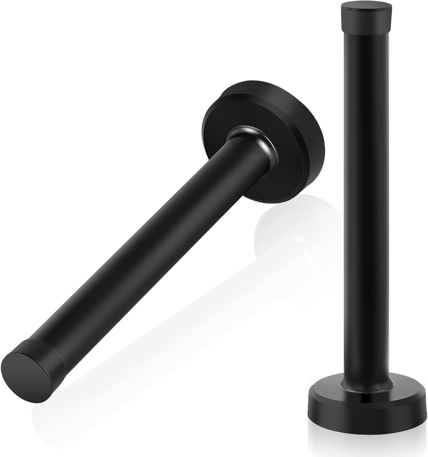 Schwarze, Zylindrische, Dicke Türstopper Mit Gummistoßdämpfer, Für Niedrige Türen, 2er-set.