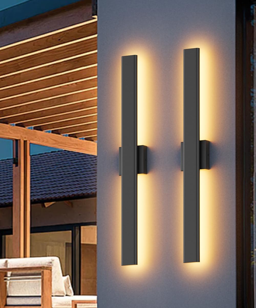 Led-außenwandleuchte, Dreifarbig Mit Dimmfunktion, Modernes Design (dimmer Nicht Im Lieferumfang Enthalten), 2er-set.