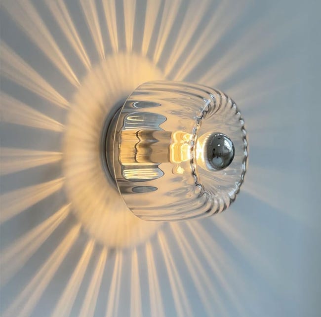 Schlichte Skandinavische Retro-wandleuchte, E15-glasfassung, Warmes Licht, Golden