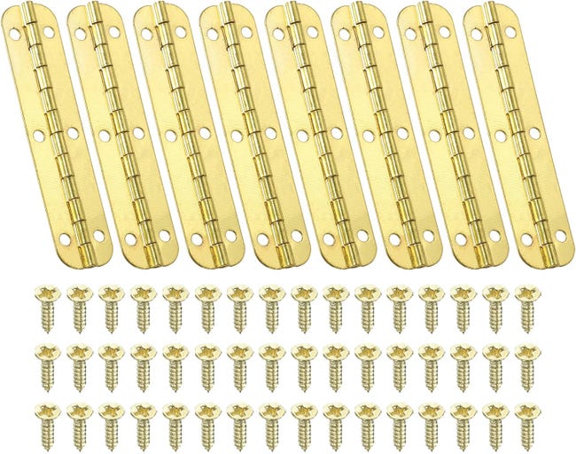 Mini-klavierbänder, 8 Mini-scharniere Für Schmuckkästchen Mit 180-grad-öffnungswinkel, Geeignet Für Schmuckkästchen Aus Holz, Vergoldet.