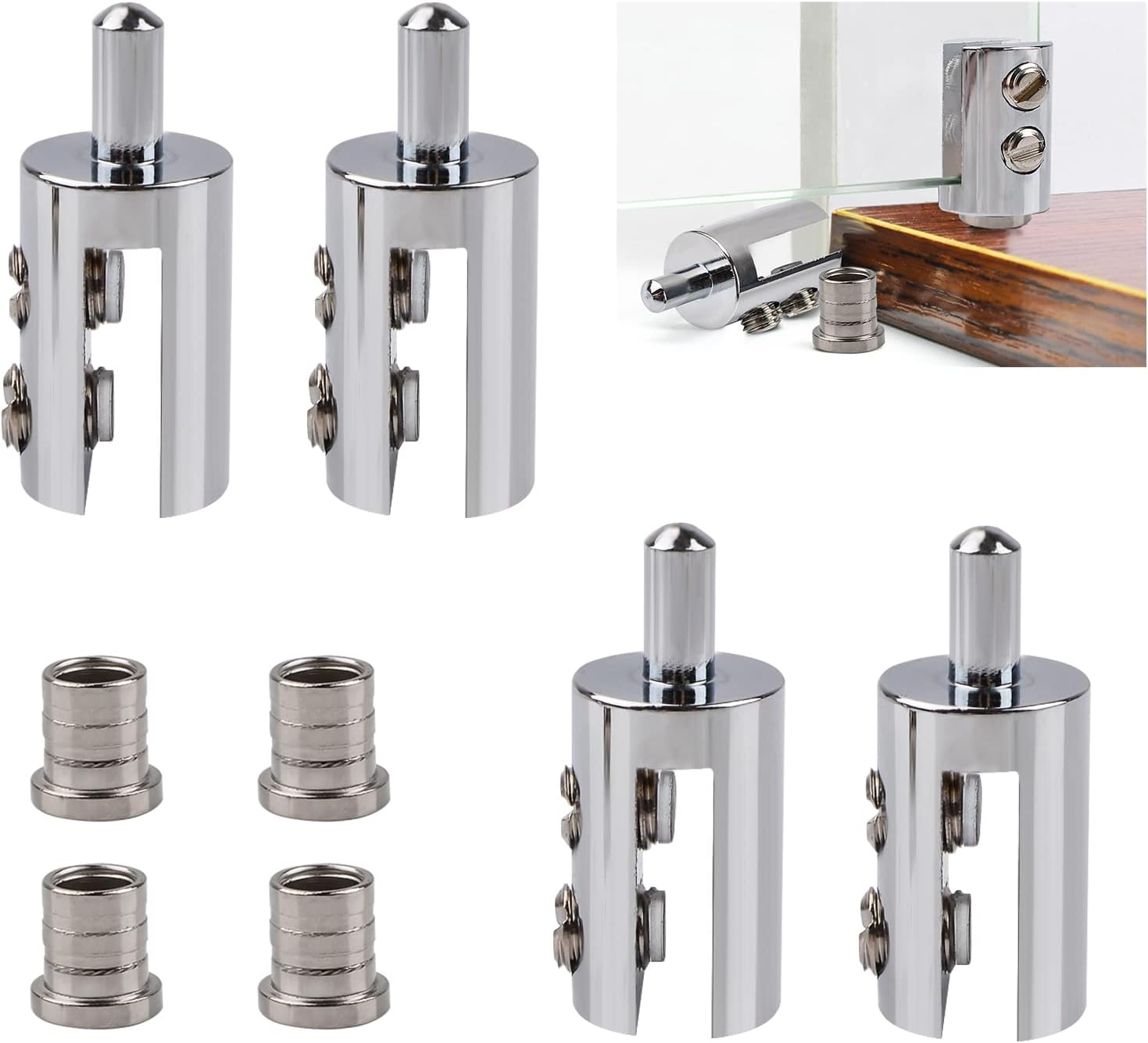Scharnierclips Für Glastüren, 4 Scharniere Für Glastüren, Geeignet Für Glastüren Von 5 Bis 8 Mm.