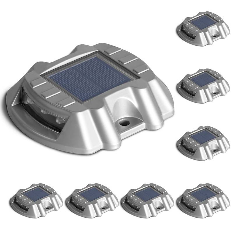 Set Mit 8 Solar-bodenleuchten, Led-solarleuchten, Geeignet Für Straßen, Gärten Und Terrassen (kaltweißes Licht).