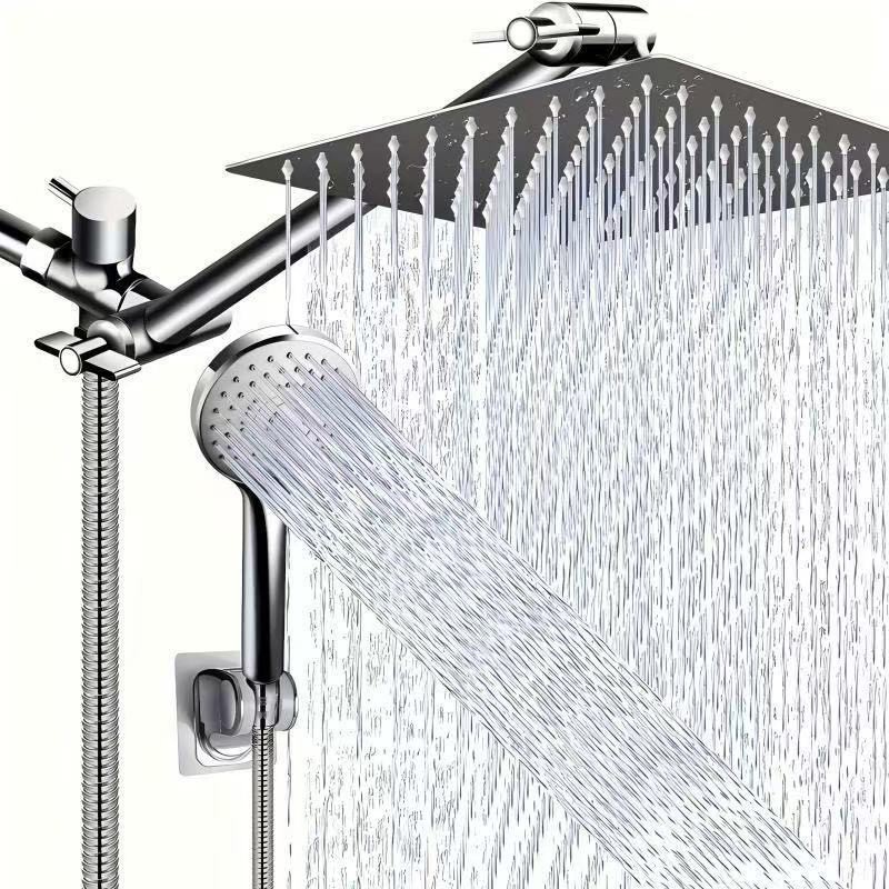 Moderner 12-zoll-quadrat-duschkopf, Regeneffekt, 5 Modi, Mit Handbrause Und Verstellbarem Duscharm.
