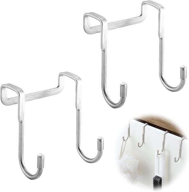Set Aus Zwei Duschtürhaken, Türhaken, Badezimmerhaken, Selbstklebenden Wandhaken.