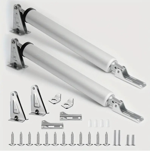 2-teiliges Set, Winddichtes Türschließer-set, Türstopper, Verstellbar (silber).