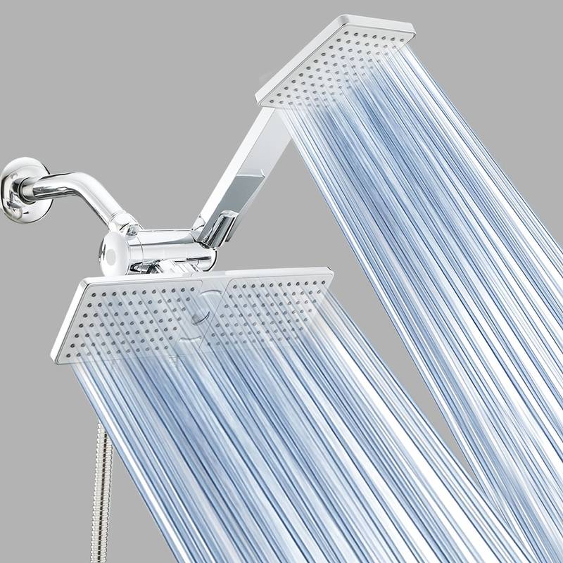 Hochleistungs-2-in-1-hand-/kopfbrauseset, Robustes Abs-material, Wandmontage, Quadratisches Design.