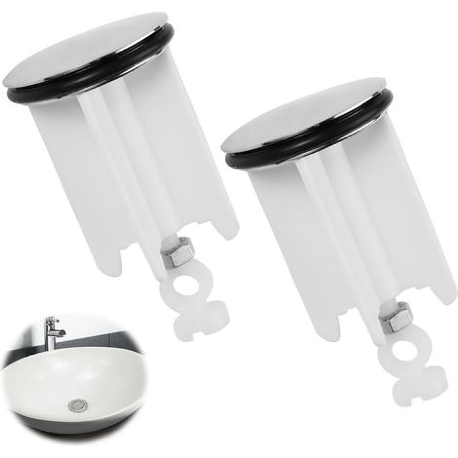Set Aus Zwei Waschbeckenstöpseln, Waschbeckenstöpsel Für Badezimmer, Universeller Weißer Waschbeckenstöpsel, Verstellbar.