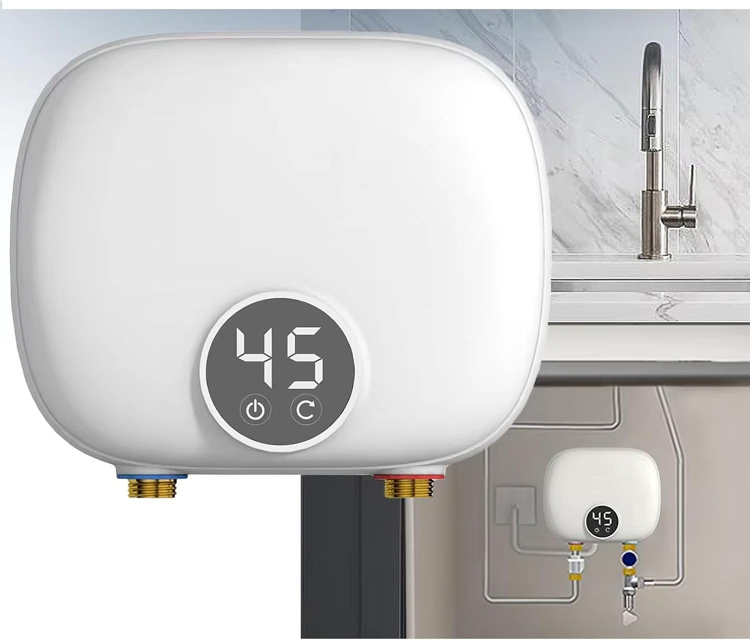 Elektrischer Warmwasserbereiter, 5500 W, Durchlauferhitzer Für Den Einbau Unter Der Spüle, Einstellbare Temperatur, Geeignet Für Den Winter.