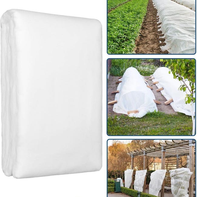 Weiße Pflanzenabdeckung, Frostbeständige Vliesstoffabdeckung, Geeignet Für Herbst Und Winter, Geeignet Für Gewächshäuser Von 1,6 X 12 M.