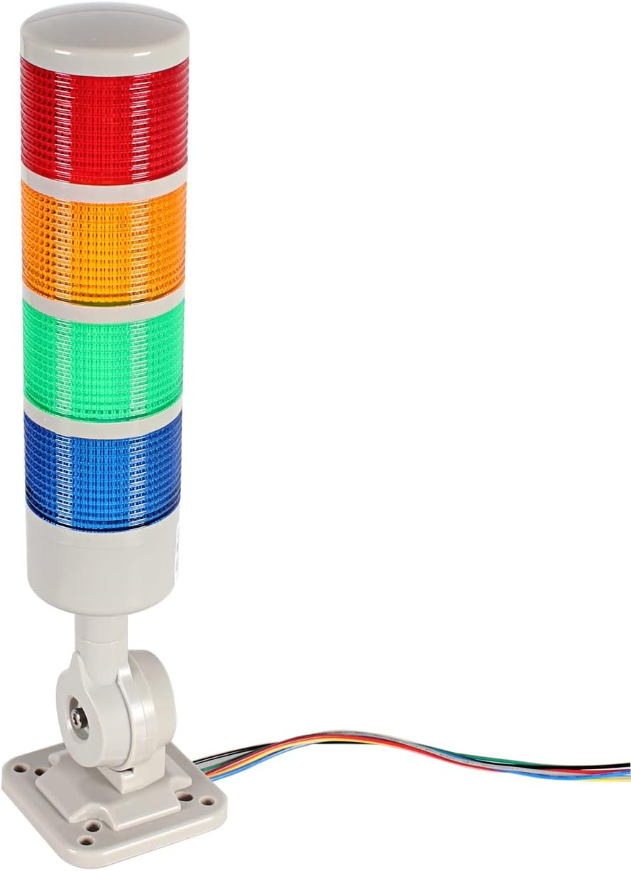 Led-signalleuchte, Umschaltbar Zwischen Dauerlicht Und Blinklicht, 220 V (4-lagig, Ohne Akustisches Warnsignal)