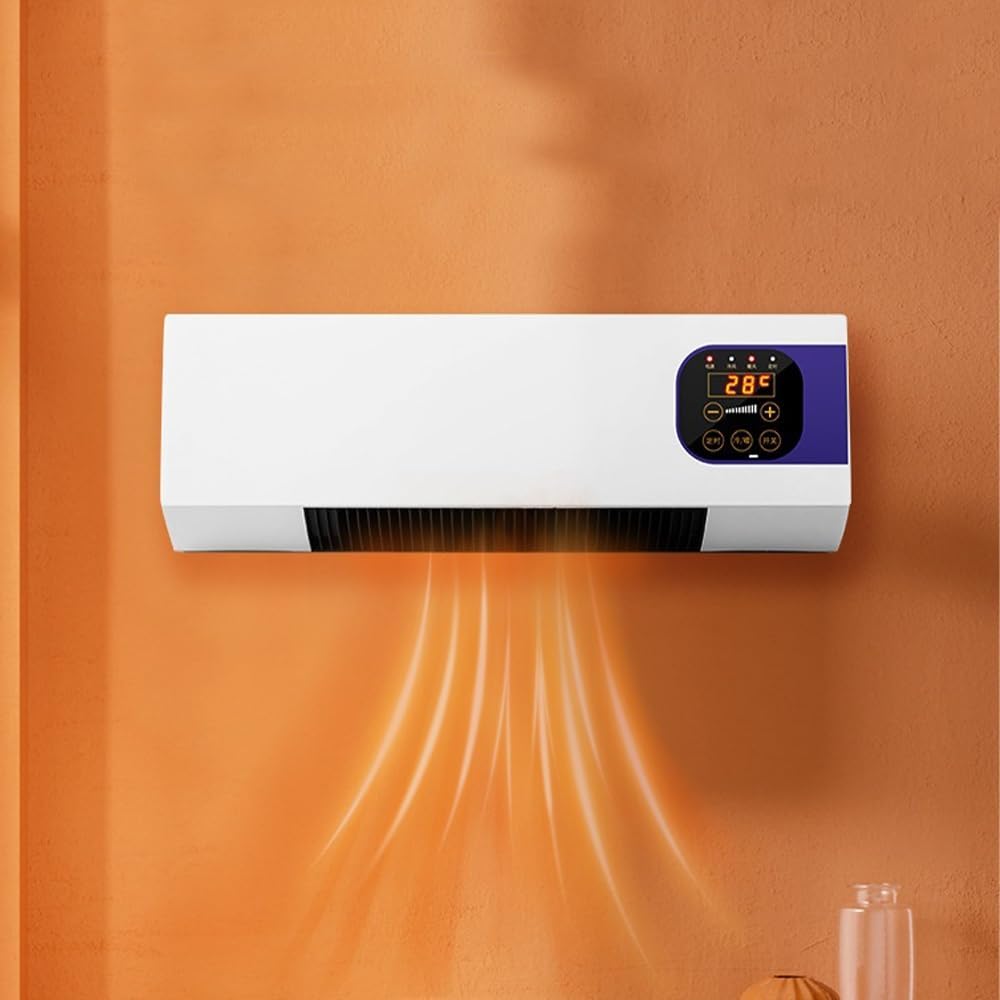 Kleiner, Smarter Wandheizlüfter Mit Heizfunktion. Inklusive Fernbedienung. Ideal Für Schlafzimmer.